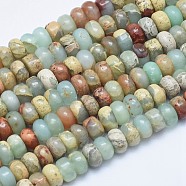 Natural Aqua Terra Jasper Beads Strands, Rondelle, 4~4.5x2~3mm, Hole: 1mm, about 160pcs/strand, 15.7 inch(40cm)(G-E444-16-4mm)