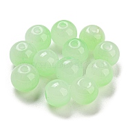 Two Tone Spray Painting Glass Beads, Imitation Jade Glass, Round, Light Green, 10mm, Hole: 1.8mm, 200pcs/bag(GLAA-L046-03E)