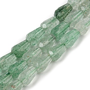 Natural Green Strawberry Quartz  Beads Strands, Faceted, Teardrop, 5.5~8.3x4.1~4.35mm, Hole: 0.5mm, about 58pcs/strand, 15.43~15.55 inch(39.2~39.5cm)(G-C080-B04-01)