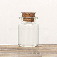 Glass Cork Bottles Ornament, Glass Empty Wishing Bottles, Column, Clear, 2.2x3.5cm, Capacity: 7ml(0.24fl. oz)(CON-PW0001-038B)