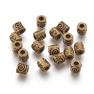 Tibetan Style Alloy Beads, Column, Antique Bronze, Lead Free & Cadmium Free & Nickel Free, 6x6mm, Hole: 2.5mm(X-MLFH10235Y-NF)