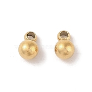 Ion Plating(IP) 304 Stainless Steel Charms, Round Charm, Real 18K Gold Plated, 5x3mm, Hole: 1mm(STAS-G336-04A-G)