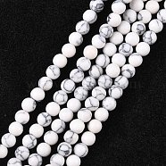 Synthetic Howlite Beads Strands, Round, 4mm, Hole: 0.8mm, about 90pcs/strand, 15.7 inch(G-E110-4mm-5)