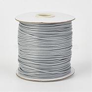 Eco-Friendly Korean Waxed Polyester Cord, Light Grey, 3mm, about 41.01~41.56 Yards(37.5~38m)/Roll(YC-P002-3mm-1128)