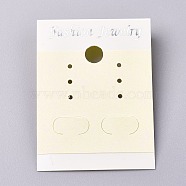 Plastic Jewelry Display Cards, for Hanging Earring Display, Rectangle, White, 50x37.5x5mm, Hole: 1.4mm and 6mm, 100sheets/bag(DIY-K032-14B)