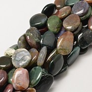 Natural Indian Agate Nuggets Beads Strands, 22~30x15~22x5~6mm, Hole: 1mm, about 10~13pcs/strand, 15.7 inch(G-P093-21B)