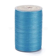 Round Waxed Polyester Thread String, Micro Macrame Cord, Twisted Cord, for Leather Sewing Stitching, Dodger Blue, 0.3~0.4mm, about 174.98 Yards(160m)/Roll(YC-D004-02A-063)