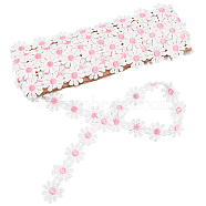 Gorgecraft Polyester Ribbon, for Curtain Lace Trimmings, Daisy, Pink, 1 inch(25mm), about 5yards/card( 4.57m/card)(OCOR-GF0001-24D)
