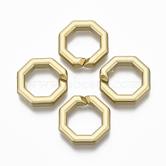 Spray Painted CCB Plastic Linking Rings, Quick Link Connectors, For Jewelry Cross Chains Making, Octagon, Faceted, Gold, 25x25x6mm, Inner Diameter: 16mm(CCB-R104-28-02)