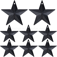 Iron Pendants, Star Charm, Black, 60x61.5x5.5mm, Hole: 1mm, 30pcs/box(IFIN-GF0001-44D-02)