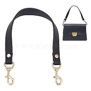 PU Leather Bag Straps, with Alloy Swivel Eye Bolt Snap Hooks, Black, 400x18.5~27.5mm(AJEW-WH0418-33B)