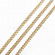 Ion Plating(IP) 304 Stainless Steel Chain, Curb Chains, Unwelded, with Spool, Golden, 4x3x0.8mm, about 65.61 Feet(20m)/roll(STAS-N0013-19G)