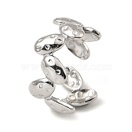 304 Stainless Steel Open Cuff Rings, Oval, Stainless Steel Color, US Size 7 1/4(17.5mm)(RJEW-Z018-29P)