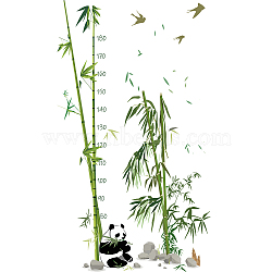 PVC Height Growth Chart Wall Sticker, Animal with 40 to 140 cm Measurement, for Kid Room Bedroom Wallpaper Decoration, Lime Green, 980x290mm(DIY-WH0232-029)