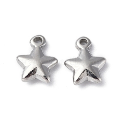 304 Stainless Steel Charms, Star Charm, Stainless Steel Color, 10.5x8x3mm, Hole: 1mm(STAS-C066-19P)