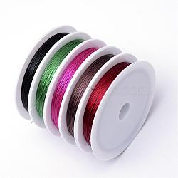 Tiger Tail Wire, Nylon-coated Stainless Steel, Mixed Color, 0.38mm, about 229.65 Feet(70m)/roll, 5 rolls/group(TWIR-R005-0.38mm-M)
