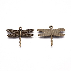 Tibetan Style Pendants, Alloy, Cadmium Free & Lead Free, Dragonfly, Antique Bronze Color, Size: about 28mm long, 35.5mm wide, 2mm thick, hole: 1.5mm, 310pcs/1000g(TIBEP-EA10966YKG-AB-LF)