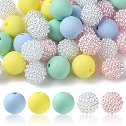 DIY Round Silicone & Acrylic & Berry Beads Making Findings Kits, Mixed Color, 12mm, Hole: 1.5~2mm(DIY-FS0006-26E)