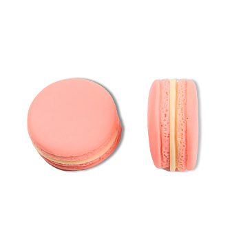 Opaque Resin Decoden Cabochons, Macaron, Light Coral, 23x13.5mm