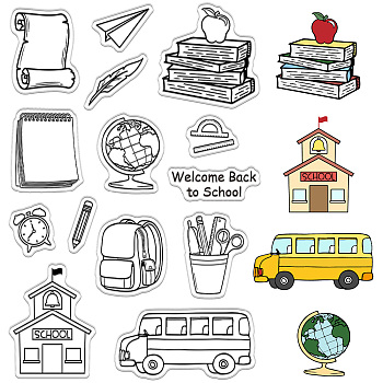 Custom PVC Plastic Clear Stamps, for DIY Scrapbooking, Photo Album Decorative, Cards Making, Stamp Sheets, Film Frame, Mixed Shapes, 160x110x3mm