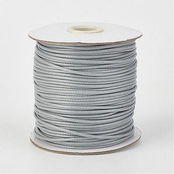 Eco-Friendly Korean Waxed Polyester Cord, Light Grey, 3mm, about 41.01~41.56 Yards(37.5~38m)/Roll