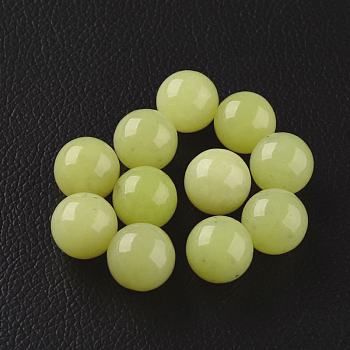 Natural Lemon Jade Round Ball Beads, Gemstone Sphere, No Hole/Undrilled, Dyed, 16mm