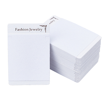 Fingerinspire Flannelette and Plastic Necklace Display Cards, Rectangle, White, 9x6x0.1cm