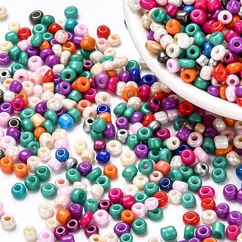 8/0 Mixed Style Round Glass Seed Beads, Mixed Color, 2.5~3.5x2~2.5mm, Hole: 0.8~1mm, about 1344pcs/50g