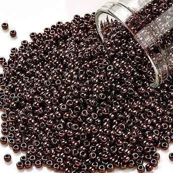 TOHO Round Seed Beads, Japanese Seed Beads, (224) Olymp Inside Color Bronze, 11/0, 2.2mm, Hole: 0.8mm, about 5555pcs/50g