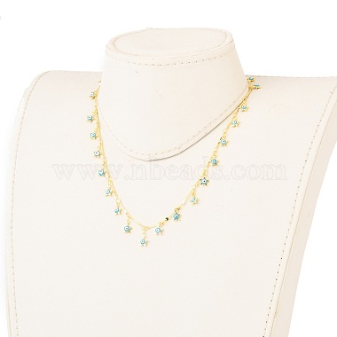 Star Evil Eye Charm Bracelets & Necklaces Jewelry Sets(SJEW-JS01135)-7