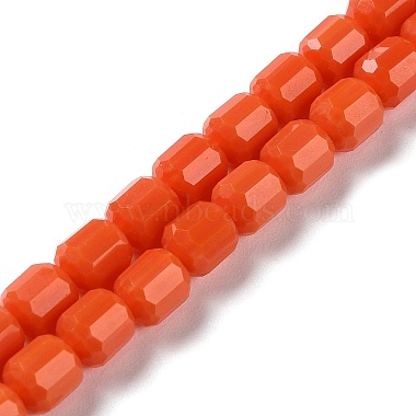 Coral Barrel Glass Beads