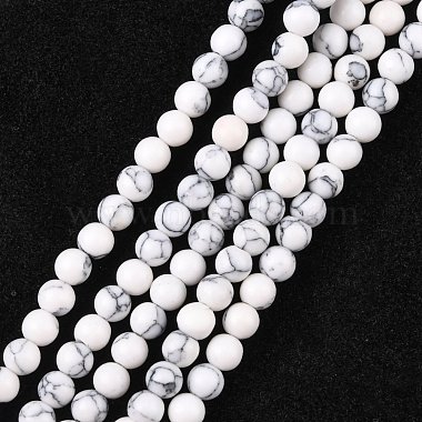 4mm White Round Howlite Beads