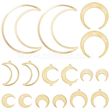 Raw(Unplated) Moon Brass Pendants