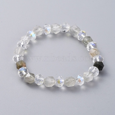 Natural Mixed Gemstone Stretch Bracelets(BJEW-JB05024)-2