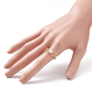 Shell Pearl Braided Finger Ring(RJEW-TA00050)-3