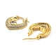 Brass with Cubic Zirconia Hoop Earrings(EJEW-K254-05G)-2