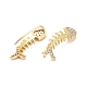 Cubic Zirconia Fishbone Dangle Earrings(EJEW-A069-09G)-2