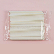 Paper Cake Pop Sticks, Lollipop Sticks, for DIY Cake Bakeware, White, 100x3mm, about 100pcs/bag(BAKE-PW0001-757B)