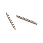 Stainless Steel Double Flanged Spring Bar Watch Strap Pins, Stainless Steel Color, 20x1.5mm(STAS-M231-05)