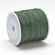 Nylon Thread, Chinese Knotting Cord, Dark Green, 0.8mm, about 109.36 yards(100m)/roll(NWIR-Q008A-258)