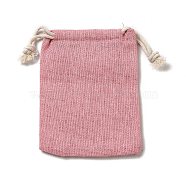 Rectangle Cloth Packing Pouches, Drawstring Bags, Pearl Pink, 11.8x8.75x0.55cm(ABAG-A008-01B-01)