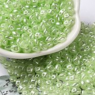 Opaque ABS Beads, Oval, Pale Green, 6x4.5x3.3mm, Hole: 1.2mm, about 14516pcs/500g(MACR-K359-03F)