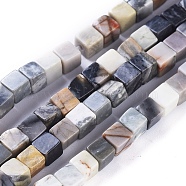 Natural Polychrome Jasper/Picasso Stone/Picasso Jasper Beads Strands, Cube, 4~4.5x4~4.5x4~4.5mm, Hole: 0.8mm, about 96pcs/strand, 15.75 inch(40cm)(G-D0020-19)