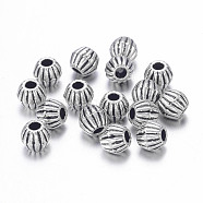 Tibetan Style Alloy Spacer Beads, Lead Free & Cadmium Free, Bicone, Antique Silver Color, Size: about 4mm long, 4.5mm wide, hole: 1mm.(X-LF0300Y)