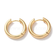 Ring Brass Huggie Hoop Earrings for Women, Real 18K Gold Plated, 19x4mm(EJEW-B056-10G)