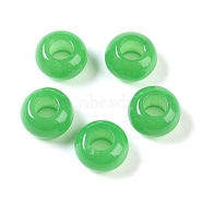 Natural White Jade European Beads, Large Hole Beads, Rondelle, Dyed, 14x7~8mm, Hole: 6mm(G-G740-14x8mm-35)