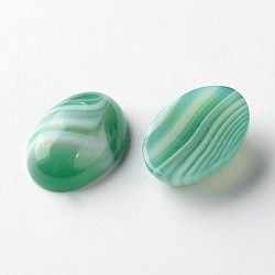 Natural Agate Oval Cabochons, Dyed & Heated, Medium Sea Green, 18x13x6mm(G-L347-01A)