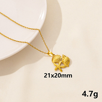 Stainless Steel Starfish Pendant Necklaces for Women