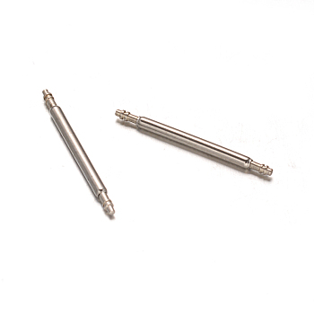 Stainless Steel Double Flanged Spring Bar Watch Strap Pins, Stainless Steel Color, 20x1.5mm