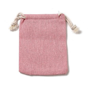 Rectangle Cloth Packing Pouches, Drawstring Bags, Pearl Pink, 11.8x8.75x0.55cm